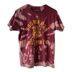Harry Potter Hogwarts Alumni Bleach Dye T-Shirt Size Medium
